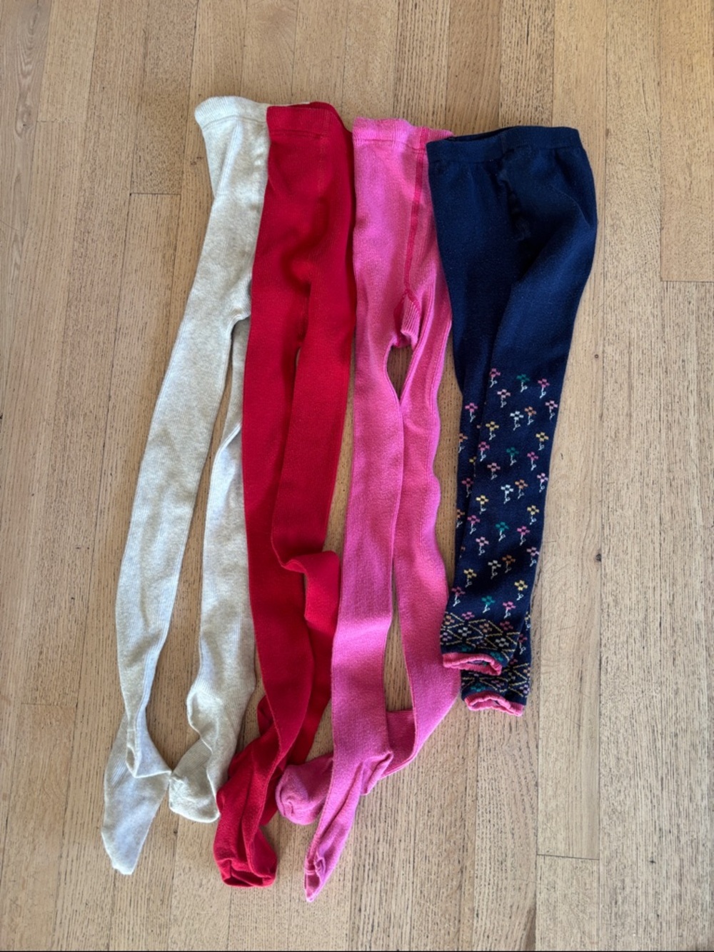 Five Pairs of Hanna Andersson Girl's Tights